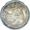 Original problem-free surfaces with vibrant silver-white luster and just a touch of wear....................... #224130 $2595.00 1807. PCGS. AU-55. Large Stars. 50/20 Rev. O-112.