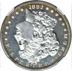 The surfaces are cream white on a date that is tough to find in proof-like........................ #216546 $975.00 1882-CC. NGC. MS-66.