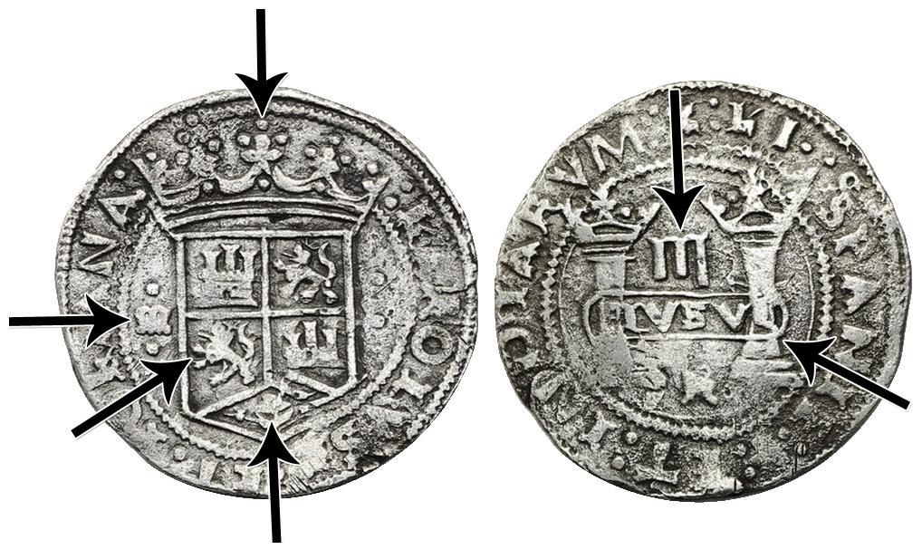 Varieties of Rincón Three Reales of Mexico Charles-Joanna by Cori Sedwick Downing Some of the earliest coins struck at the Mexico City mint were in the 3-reales denomination, under the first assayer
