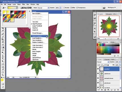 266 Learning Photoshop 4. Create a selection border around the sunshine shape, as shown.