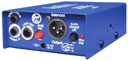 AudiBox Series DI Pro-DI One channel compact Active DI Box, high impedance input and separate