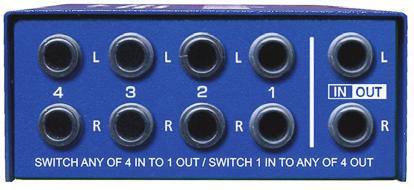 -- Q Switch Quad Channel Stereo Switcher, 4 inputs to 1 output, or 1 input