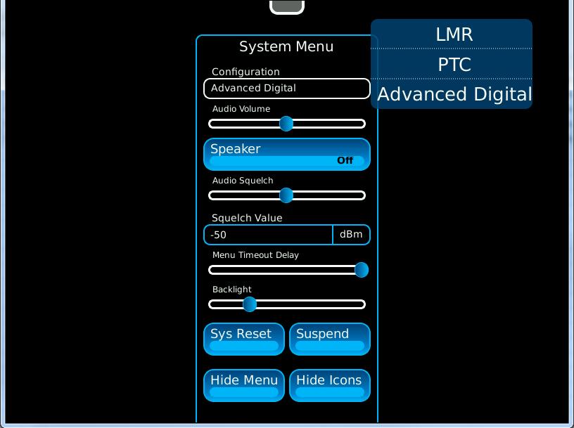 Advanced Digital Configuration Select the Advanced Digital configuration from the System Menu.