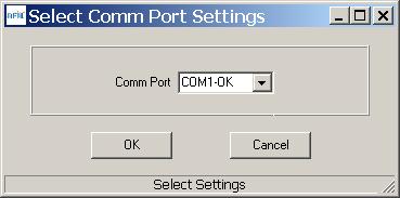 Click on the Connect button in the main window. The Comm Port Settings dialog box shown in Figure 7.0.2 will appear. Click on the OK button to establish a connection with the DN-2400E/EP. Figure 7.0.2 Figure 7.