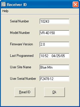Chapter 5: Software 31 FIRMWRE VERSION NUMER Information on the Receiver or Transmitter serial number, fi rmware version, model number or names can be found by clicking on Receiver ID or Transmitter