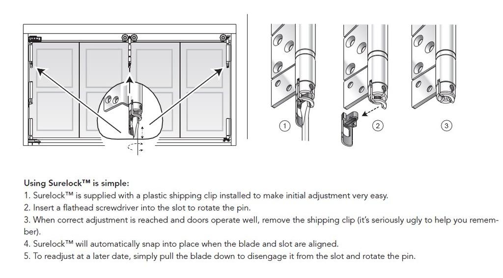 Height adjustment: Depending of your hardware type: Model with flat screwdriver: Model with Allen key: 1) Insert the Allen key at the bottom of the hinge 2) Turn