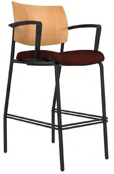 Where comfort, style and ergonomics converge. GOOD :: $502 Bar stool, upholstered seat, standard multi-surface glides, armless, black frame, grade 1 textile.