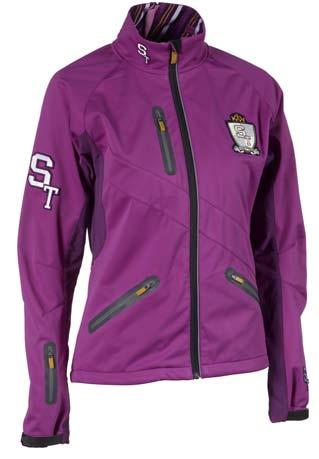 Dressed jacket wo s purple Main fabric: 3-layer softshell in polyester and spandex.   Buff Microfabric in 100 % polyester.