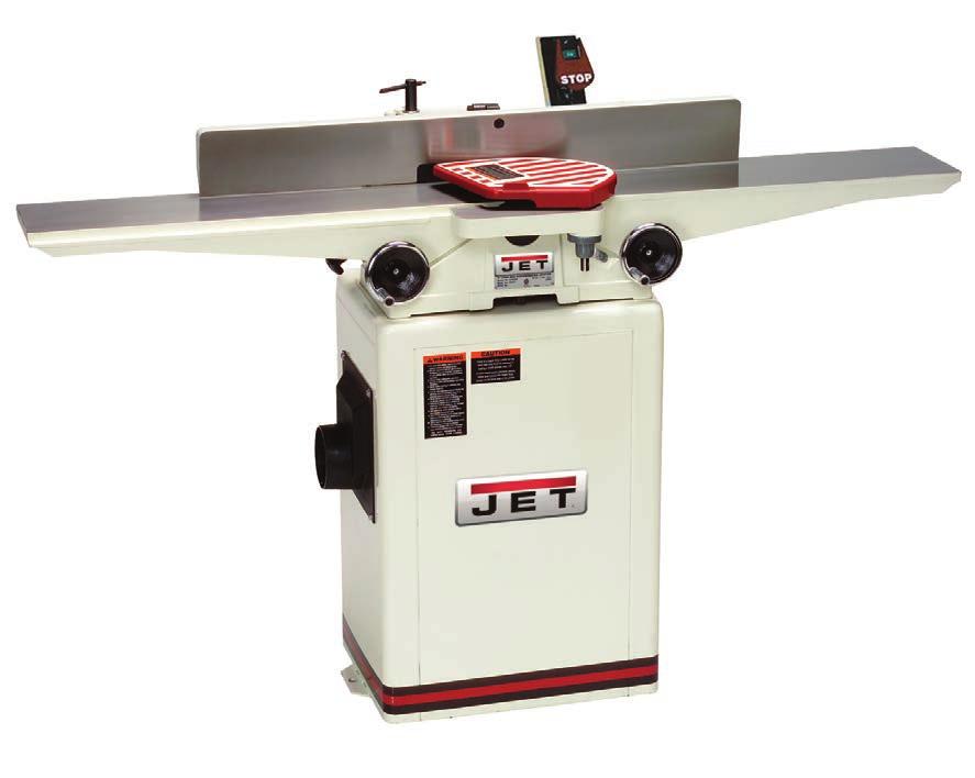 6" JOINTERS Powerful 1HP motor handles the toughest tasks. Two-way tilting fence with positive stops at 45 and 90 to handle bevel operations.