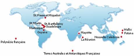 fr/ Figure 1: France - metropolitan and overseas territories (left map : metropolitan and overseas départements ; right map : the whole overseas territories).