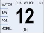 The working channel that is displayed is the channel used for dual or triple watch.