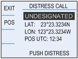 MODE: shows the communication mode. If you sent a distress message, the VHF radio is automatically set to channel 16, the channel reserved for international distress, safety and calling.