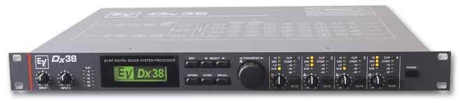 DX 38 DIGITAL PROCESSOR Dx38 Digital Sound System Processor The Dx38 sets new standards for digital loudspeaker controllers and processors, providing 48-bit filter algorithms, 24-bit AD/DA conversion