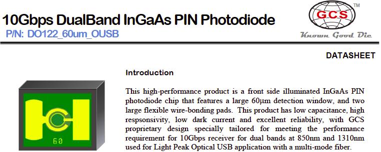 Dual-Channel PIN Photodiode Product