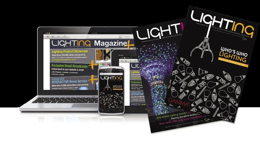 ANYtime /7 ANYwhere ANYplatform Lighting magazine Online access The magazine is also available online in digital format offering its readers instant integration of Vimeo/YouTube video presentation/qr