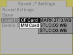 Controlling Exposure Loading Settings from a Card Using the DCS Photo Desk software, you can save settings to the root directory of a card. (These filenames have.wb extension.