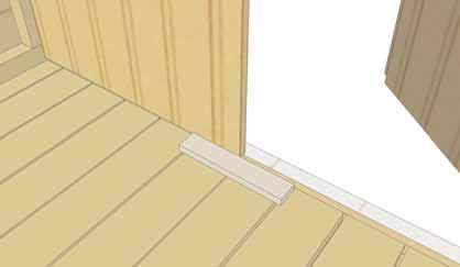 41. Attach Interior Door Stop to Floor with 2-1 1/4 screws.
