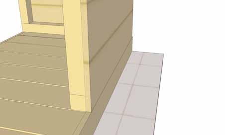 3. Align Rear Wall flush to floor at the