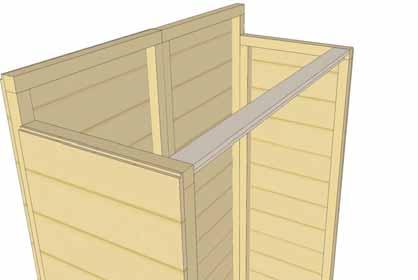 Locate Door Header (E) and place between Side Wall framing