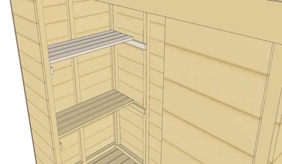 Complete 2nd Shelf (if desired) as per Steps 18 & 19. Outside Shingles must be installed.