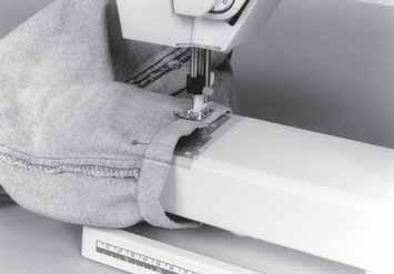 Sewing hints Free arm To facilitate sewing trouser legs and sleeve hems use the free arm.