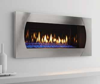 MEZZO 36 shown with quattro in brushed nickel front and cobalt glass media. MEZZO 60 shown with clean face trim in black and amber glass media.