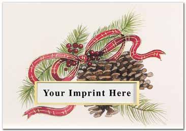 your logo with holiday pine and a employees and customers