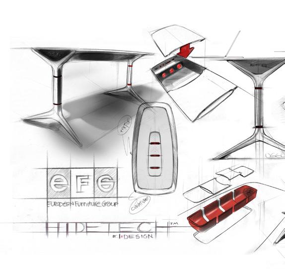 Hidden qualities with visible benefits Cable management is integrated into the design of the EFG HideTech tables.