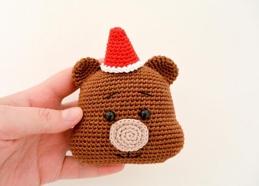 Christmas Bear Teddy is crocheted in spiral, don t join at the end of each round.