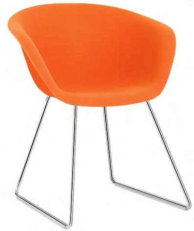 Art. 4230: sled base and fully upholstered shell Dimensions* Chair with chromed steel sled base and shell fully upholstered in, faux, fabric or customer s own material.