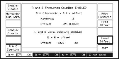 frequency and level, the ratio of the level of the two interferers (relative to the receiver input level) and the offset frequency (channel spacing).