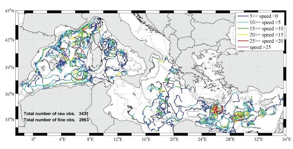 Examples of scientific results for the Mediterranean Sub-surface