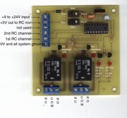 RCDC-2 Radio Controlled Device Controller- 1 or 2 Channel The RCDC-2 is a handy little circuit board (3.3 X 3.