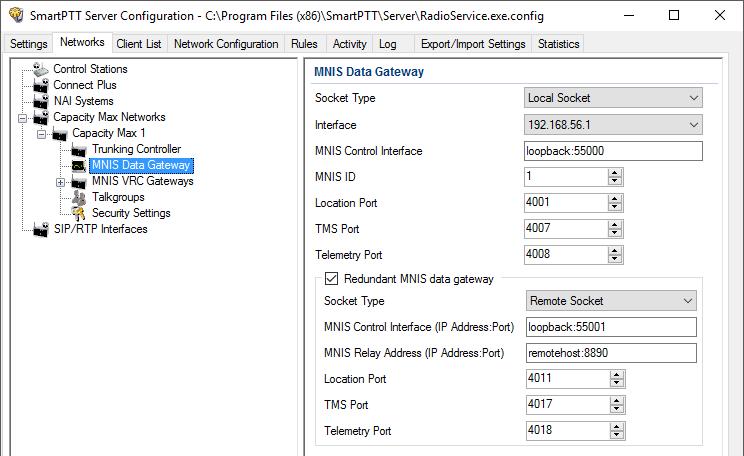 15 1.3 Configuring MNIS Data Gateway To configure data transfer over network, configure MNIS Data Gateway settings in SmartPTT Radioserver Configurator and in MOTOTRBO Network Interface Service