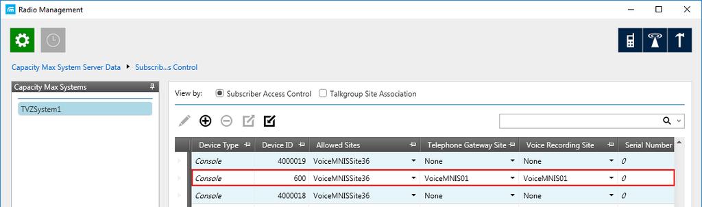 38 ii. c. Click Save. In the Telephone Gateway Site column, from the list select the desired site for telephone recording. d. In the Voice Recording Site column, from the list select the desired site for voice recording.