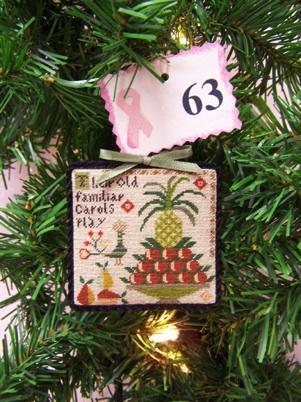 ornaments + tree & Santa bag (Item 73).