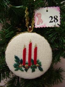 28: Counted Canvas Candle Ornament