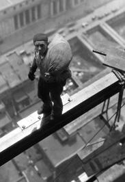 GERLACH, Arthur (American, dates unknown) Worker Smoking on Beam during Construction of Manhattan Co.
