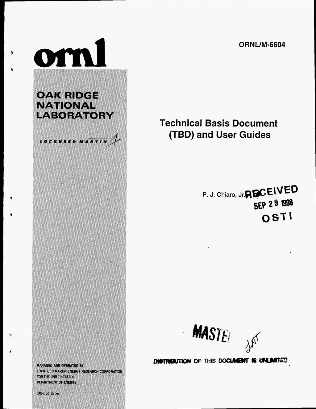 ORNUM-6604 Technical Basis Document