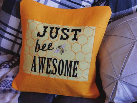 Created by: Susan Enderson, Educator Skill Level: Intermediate Time: 4 hours Bee creative, bee productive or just bee awesome with this fun statement pillow.