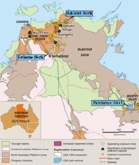 Northern Territory Uranium Three projects: Nabarlek