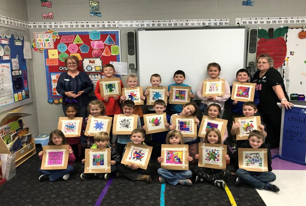 students create quilt blocks for their