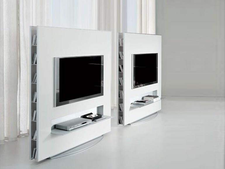 Mod. HF2 Partner: ALIVAR White Gloss Lacquer The sides of this unit offer a space to hold CD s or DVD s and