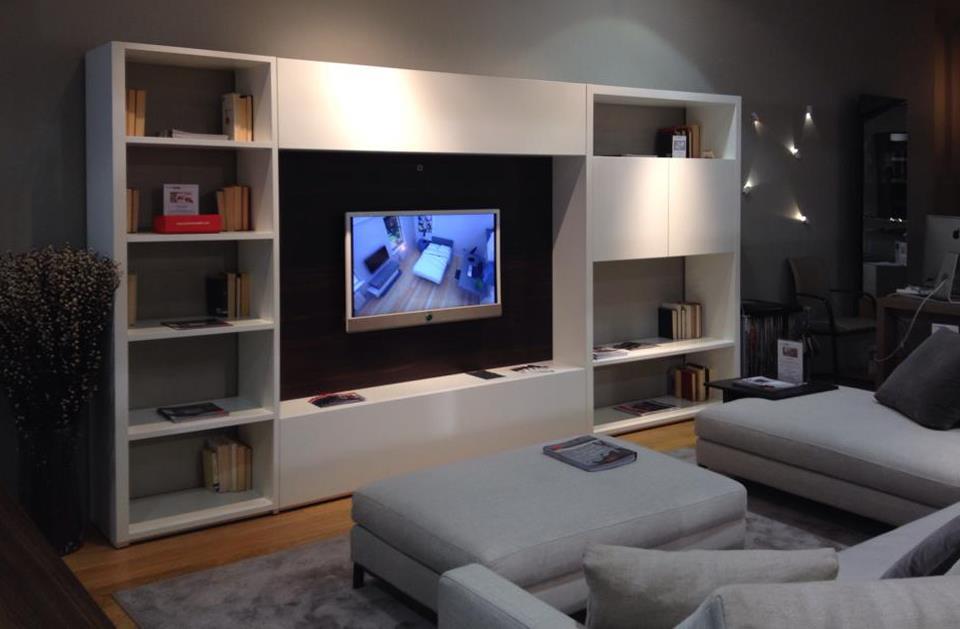 Mod. CUBE4 Composition Partner: OLIVIERI Freestanding TV Composition of shelving and storage units.