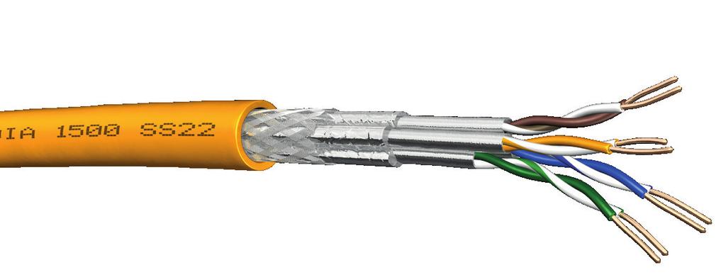 Cable design Transfer impendance S/FTP Grade 1: f/mhz 1 10 30 100 RK/mΩ/m 10 10 30 60 Type 1: 85 db U/FTP Grade 2: 1 10 30 100 RK/mΩ/m 50 100 200 1000 Type 2: 55 db U/UTP n/a Type 3: 40 db Table 1: