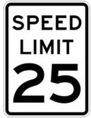 with a speed limit: static limits What is the speed limit, 25