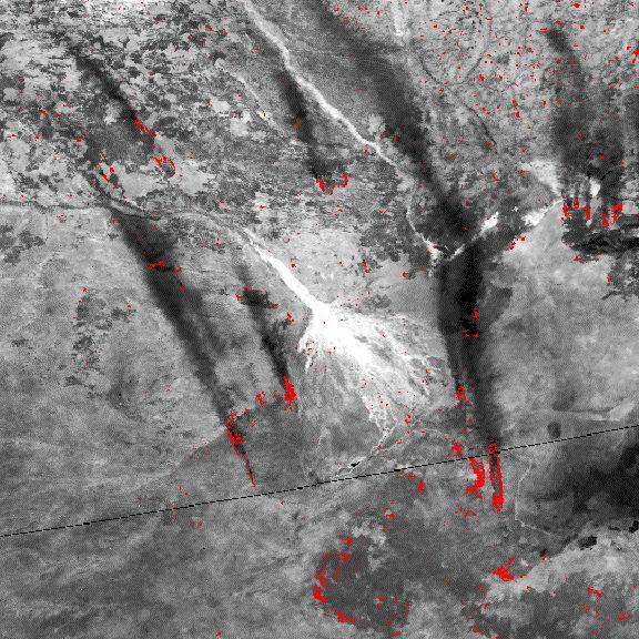 Image Arithmetic Common operators: Subtraction An active burn near the Okavango Delta, Botswana NOAA-11 AVHRR LAC data (1.1km pixels) September 1989.