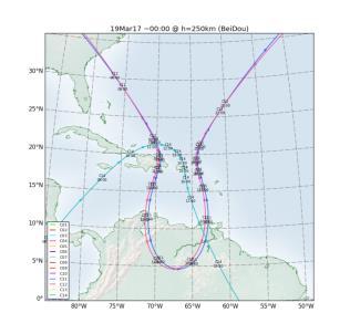 coverage around Puerto Rico All constellations have gaps in coverage due North of Arecibo