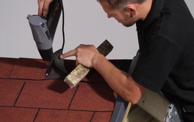 reinforce the tile lap bonding with Onduline lap adhsive applied to the section to