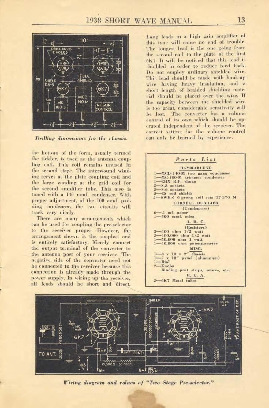 1938 SHORT WAVE MANUAL 13 5H16.0 C 5-3 - ---U-21-1L2f eliznennionw /nr the Anionic. The bottom of the form, usually termed the tieklee. is used as the antenna coupling coil.